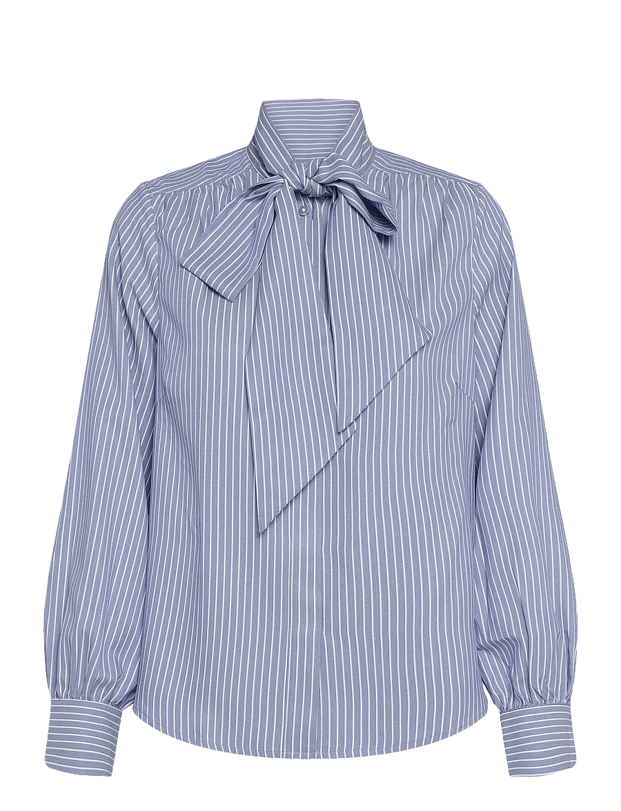 Newhouse - Minna Tie Collar Shirt - pikkade varrukatega särgid - soft navy - 1
