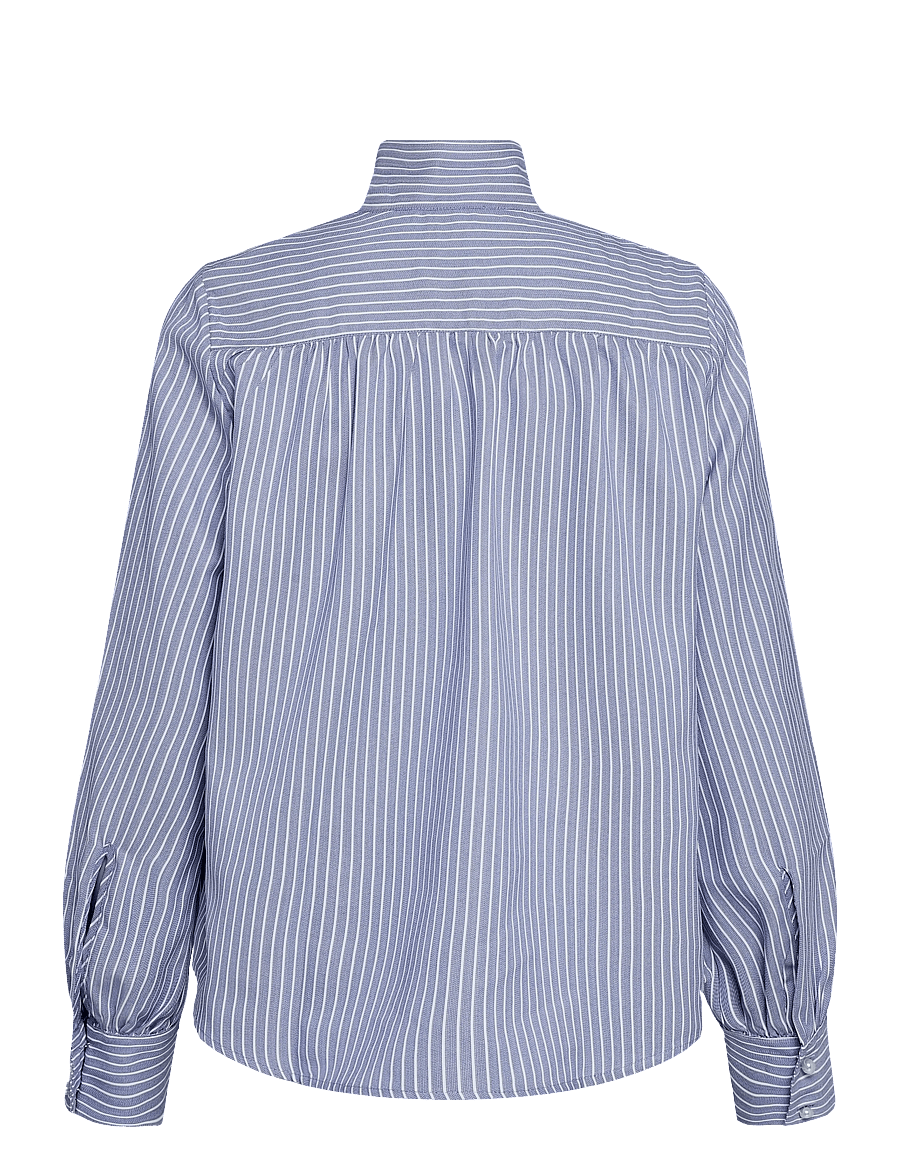 Newhouse - Minna Tie Collar Shirt - pikkade varrukatega särgid - soft navy - 2