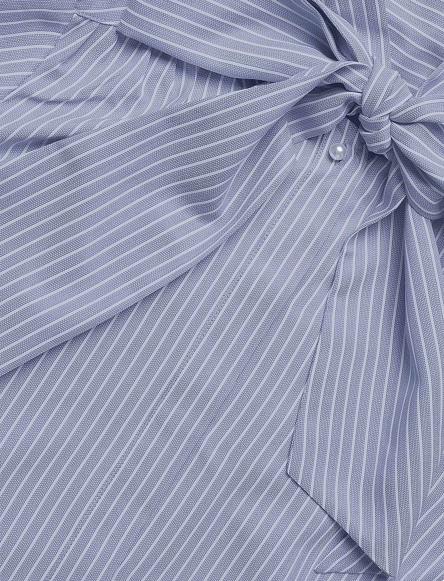 Newhouse - Minna Tie Collar Shirt - pikkade varrukatega särgid - soft navy - 5