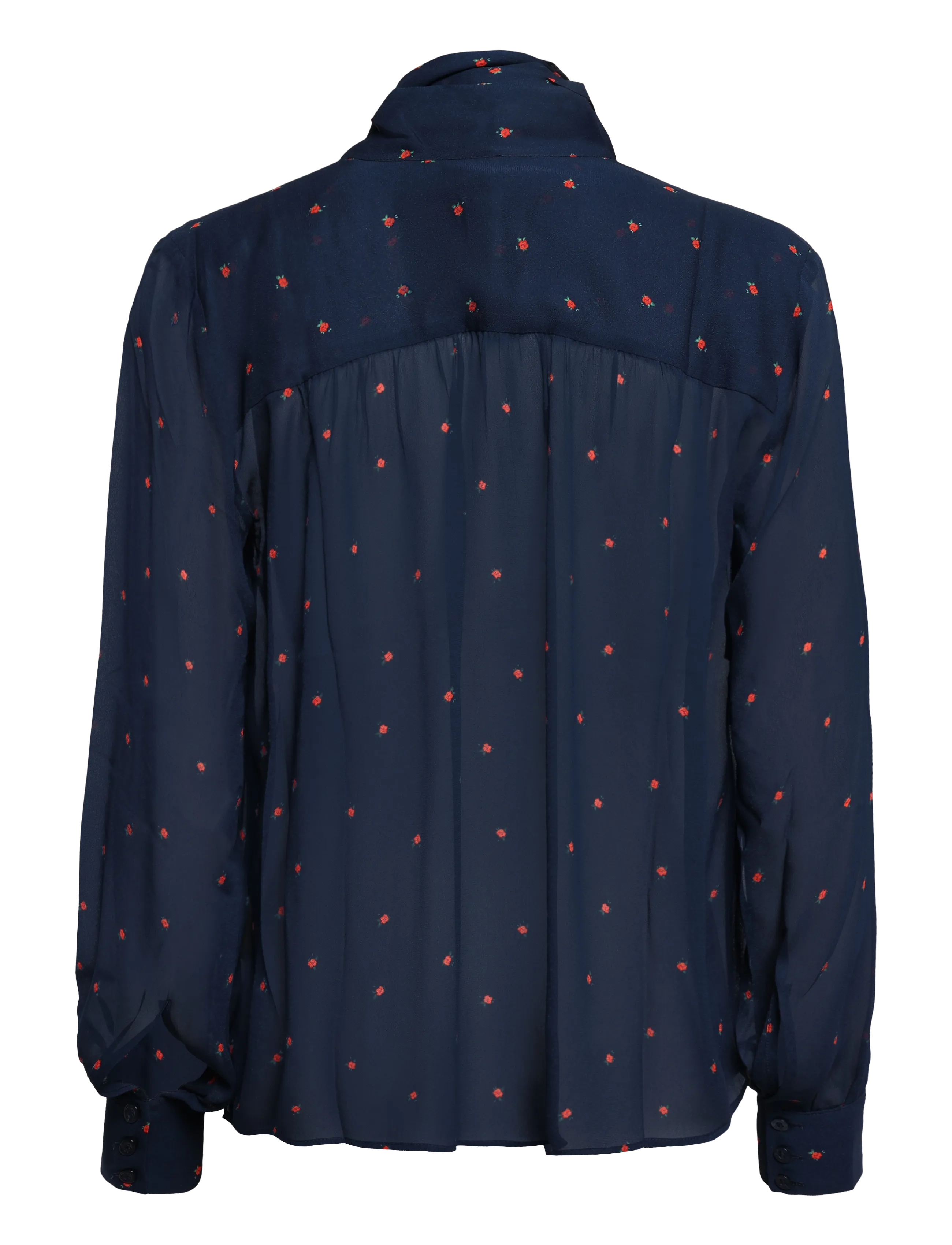 Newhouse - Rosa Chiffon Blouse - pikkade varrukatega pluusid - navy - 2