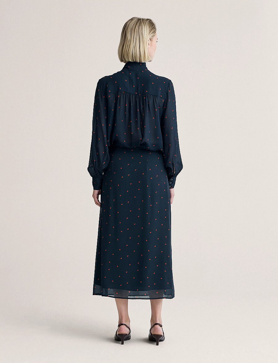 Newhouse - Rosa Chiffon Blouse - langærmede bluser - navy - 2