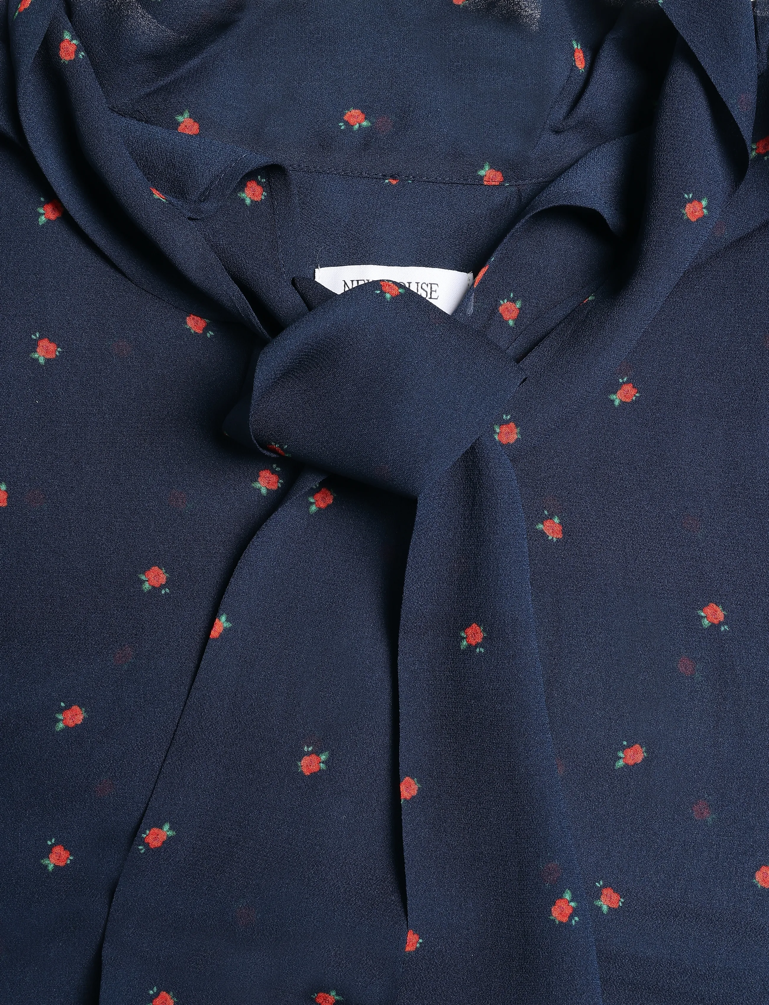 Newhouse - Rosa Chiffon Blouse - pikkade varrukatega pluusid - navy - 5