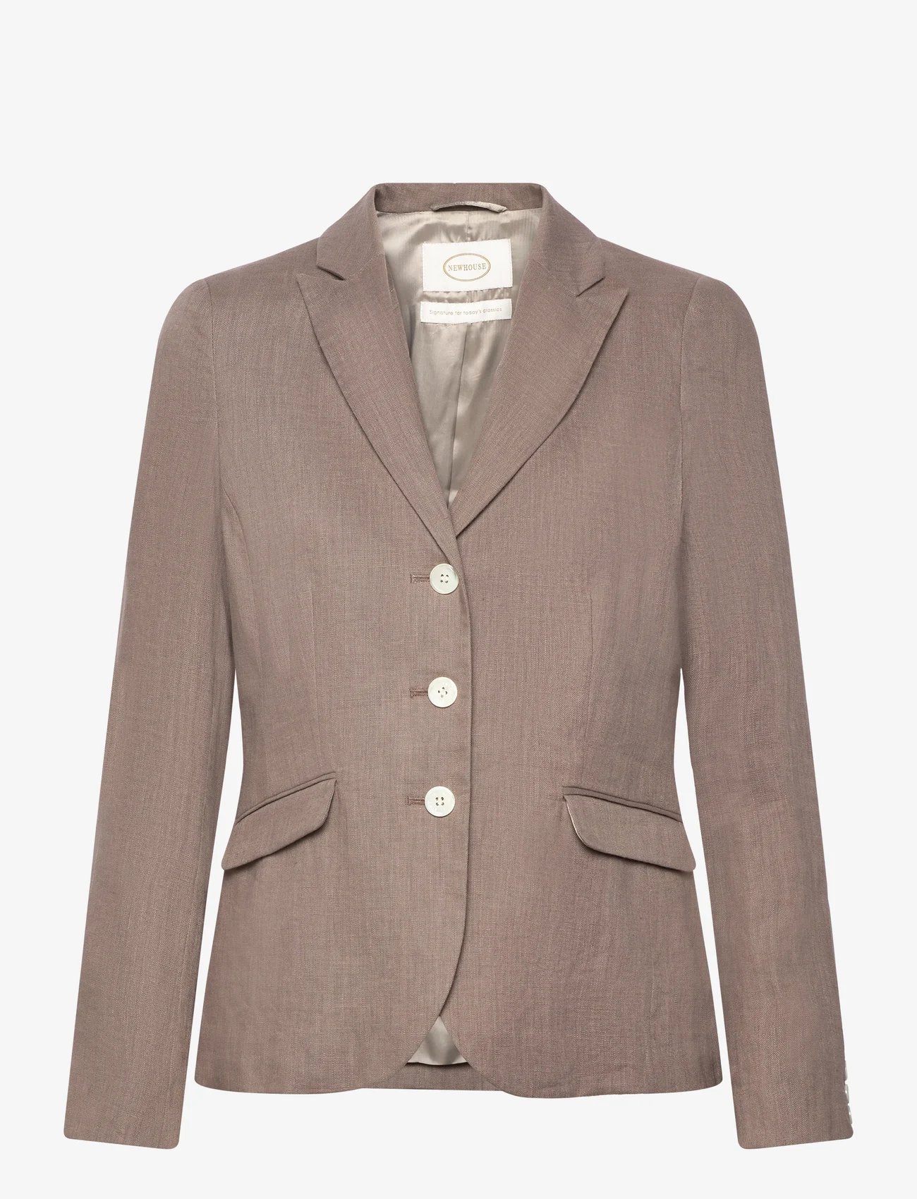 Newhouse - Amanda Linen Blazer - party wear at outlet prices - nougat - 0