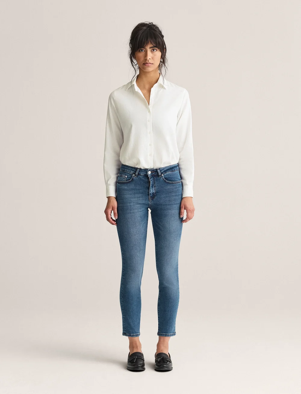 Newhouse - Nora Stonewash Denim - sirge säärega teksad - denim blue - 0