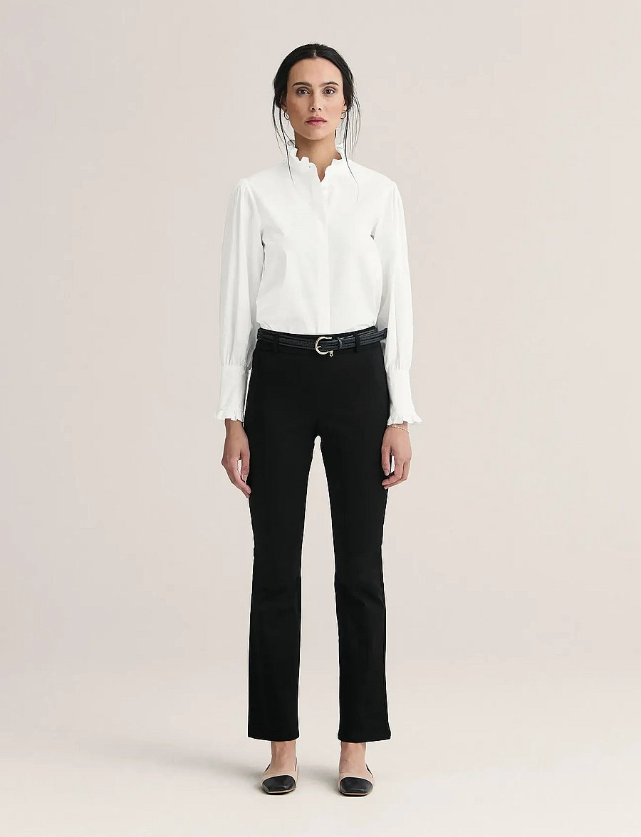 Newhouse - Milla Jazz Trousers - utsvängda byxor - black - 0