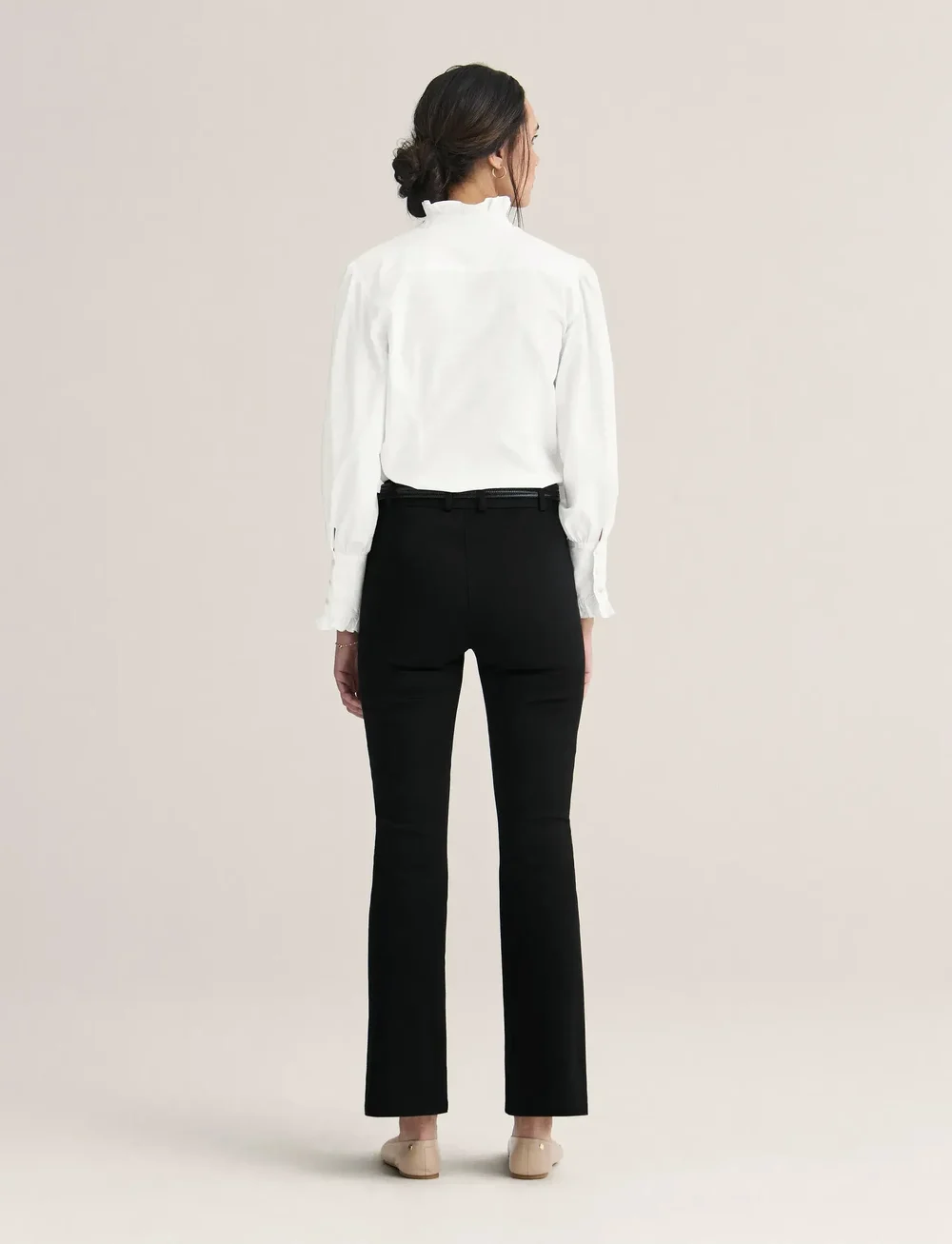 Newhouse - Milla Jazz Trousers - utsvängda byxor - black - 3
