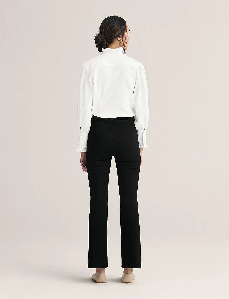 Newhouse - Milla Jazz Trousers - utsvängda byxor - black - 3
