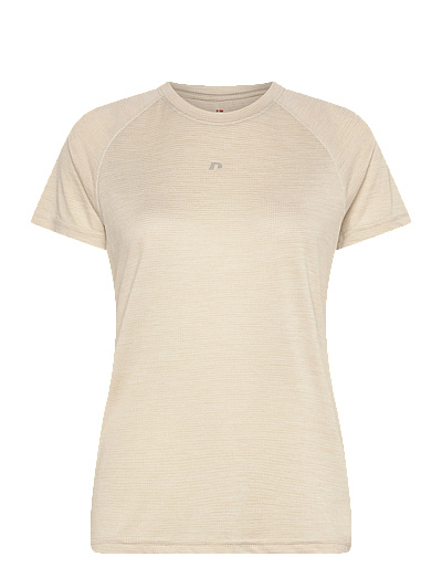 Newline nwlACTIVE W T-SHIRT S/S - Toppar & T-shirts - SILVER BIRCH / cream
