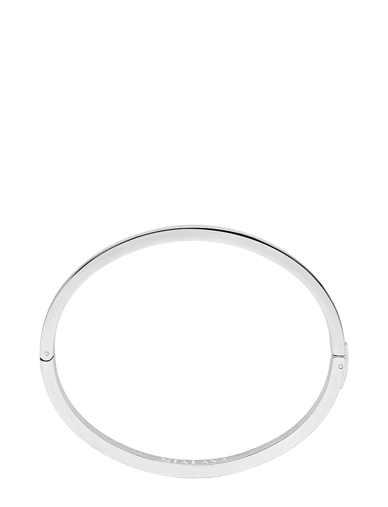 Nialaya - Men's Silver Simplicity Bangle - armbänder - silver - 2
