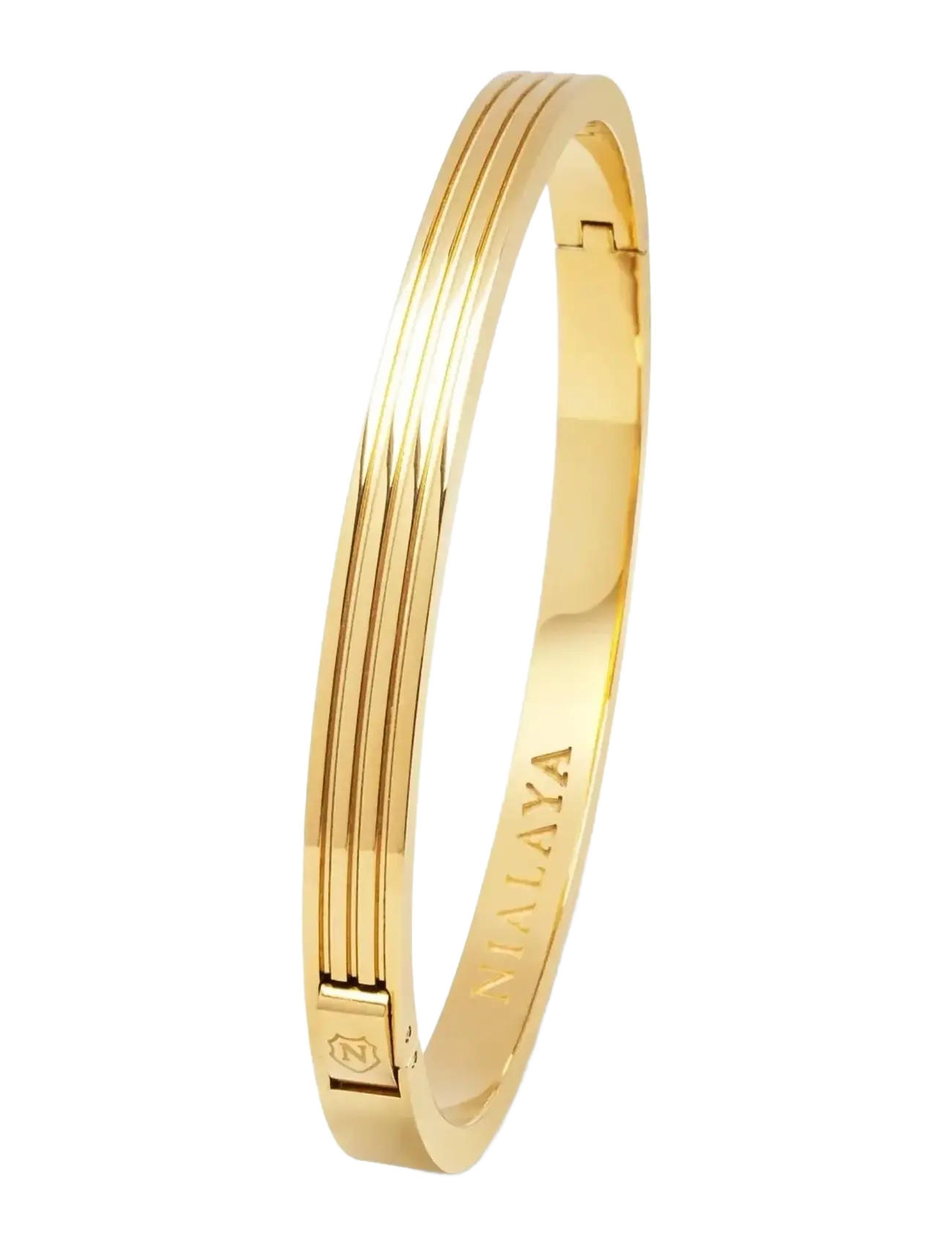Nialaya Men's Gold Gentleman Bangle - Smykker - GOLD / gold