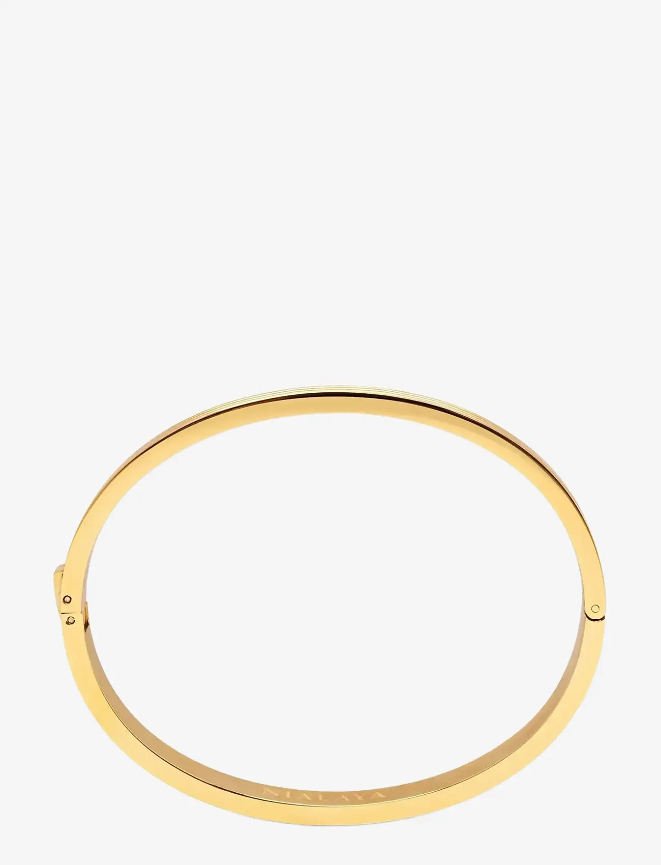 Nialaya - Men's Gold Gentleman Bangle - armbänder - gold - 3