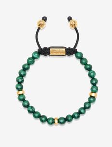 Men's Beaded Bracelet with Malachite and Gold, Nialaya