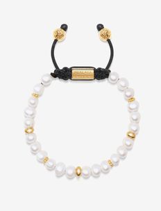 Men's Beaded Bracelet with Pearl and Gold, Nialaya