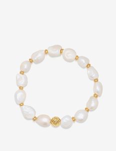 Wristband with Baroque Pearl and Gold, Nialaya