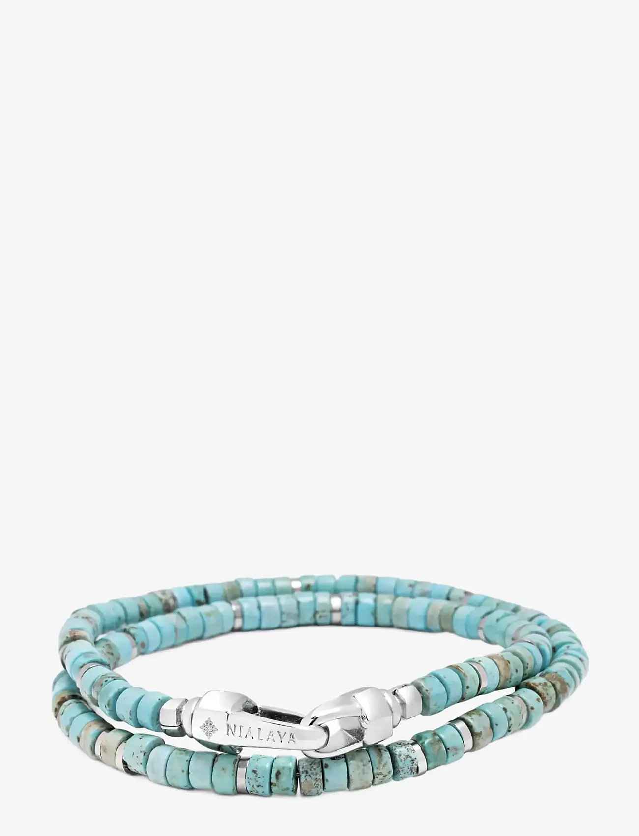 Nialaya - Turquoise Heishi Wrap Bracelet - armband - turquoise - 1