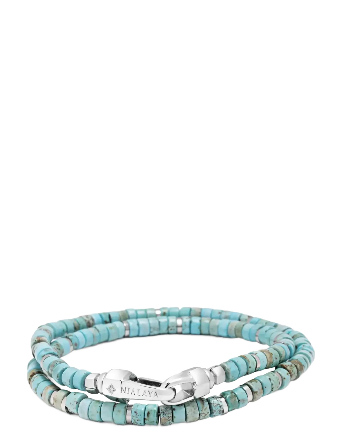 Nialaya Turquoise Heishi Wrap Bracelet - Smykker - TURQUOISE / silver