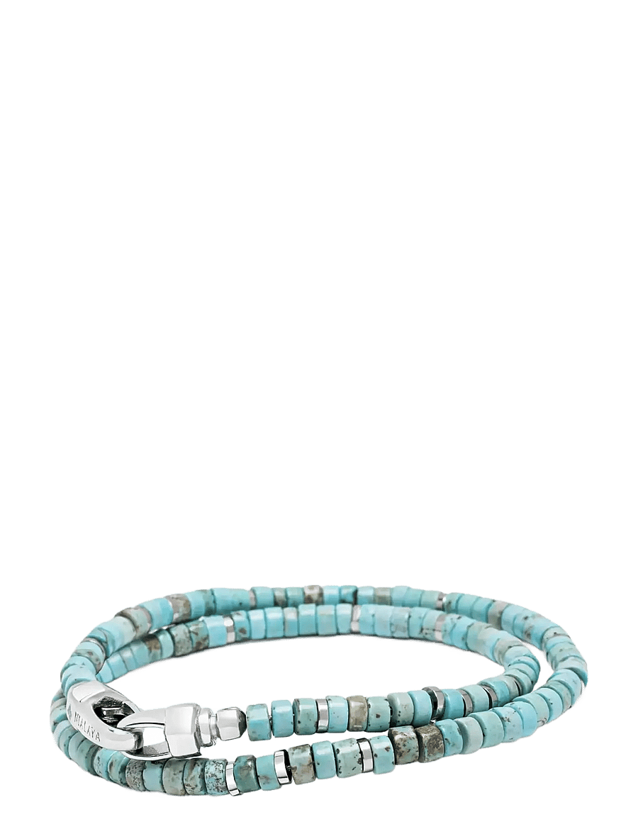 Nialaya - Turquoise Heishi Wrap Bracelet - armbånd - turquoise - 2
