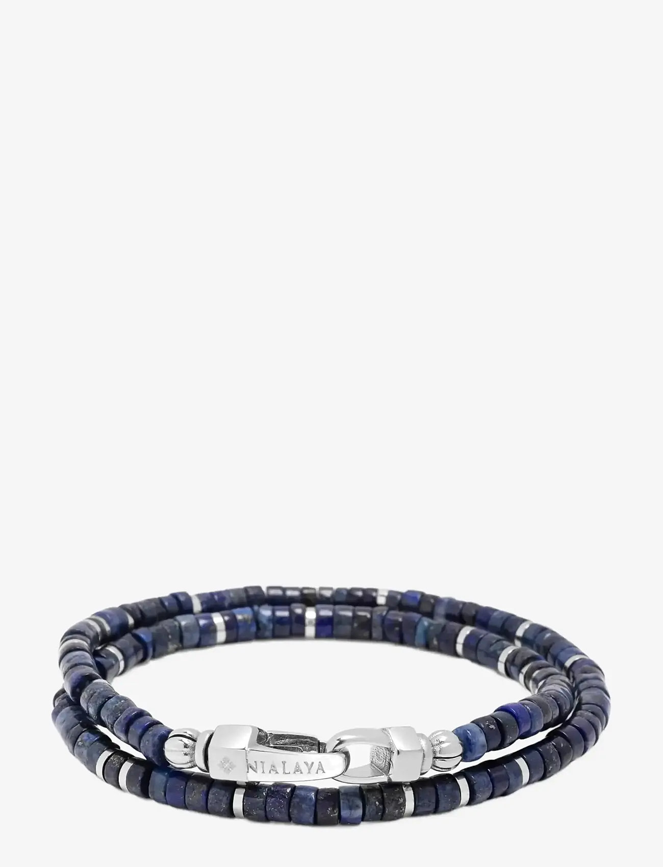 Nialaya - Blue Lapis Heishi Wrap Bracelet - armband - blue - 1