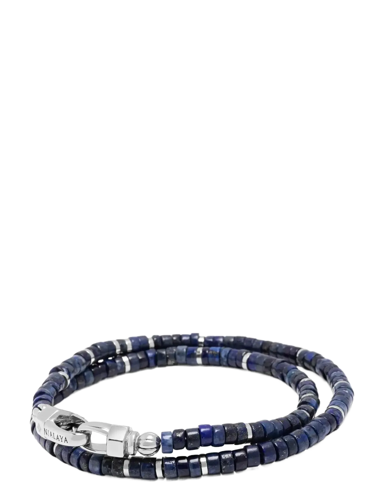 Nialaya - Blue Lapis Heishi Wrap Bracelet - bracelets - blue - 2