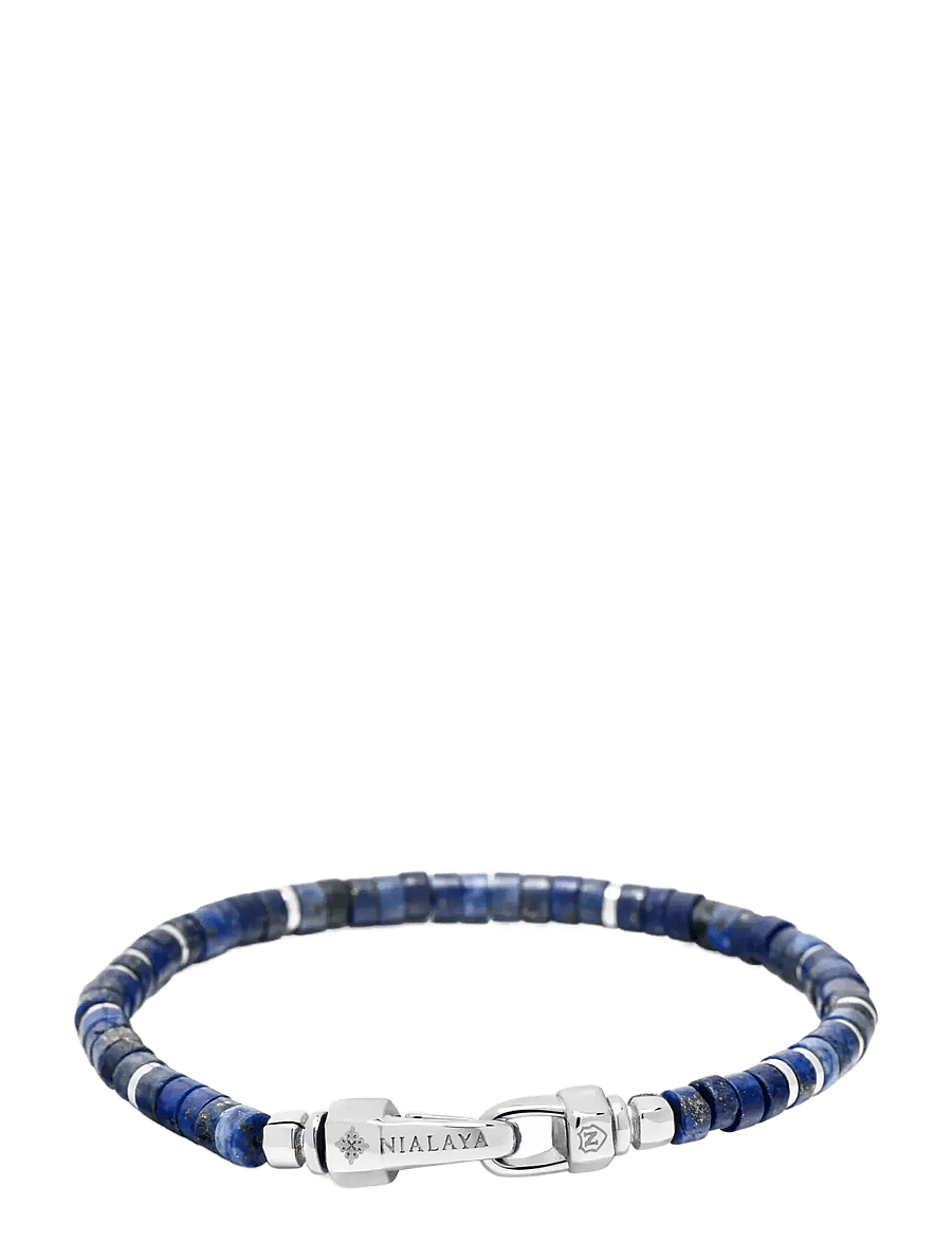 Nialaya - Blue Lapis Heishi Bracelet - käevõrud - blue - 2
