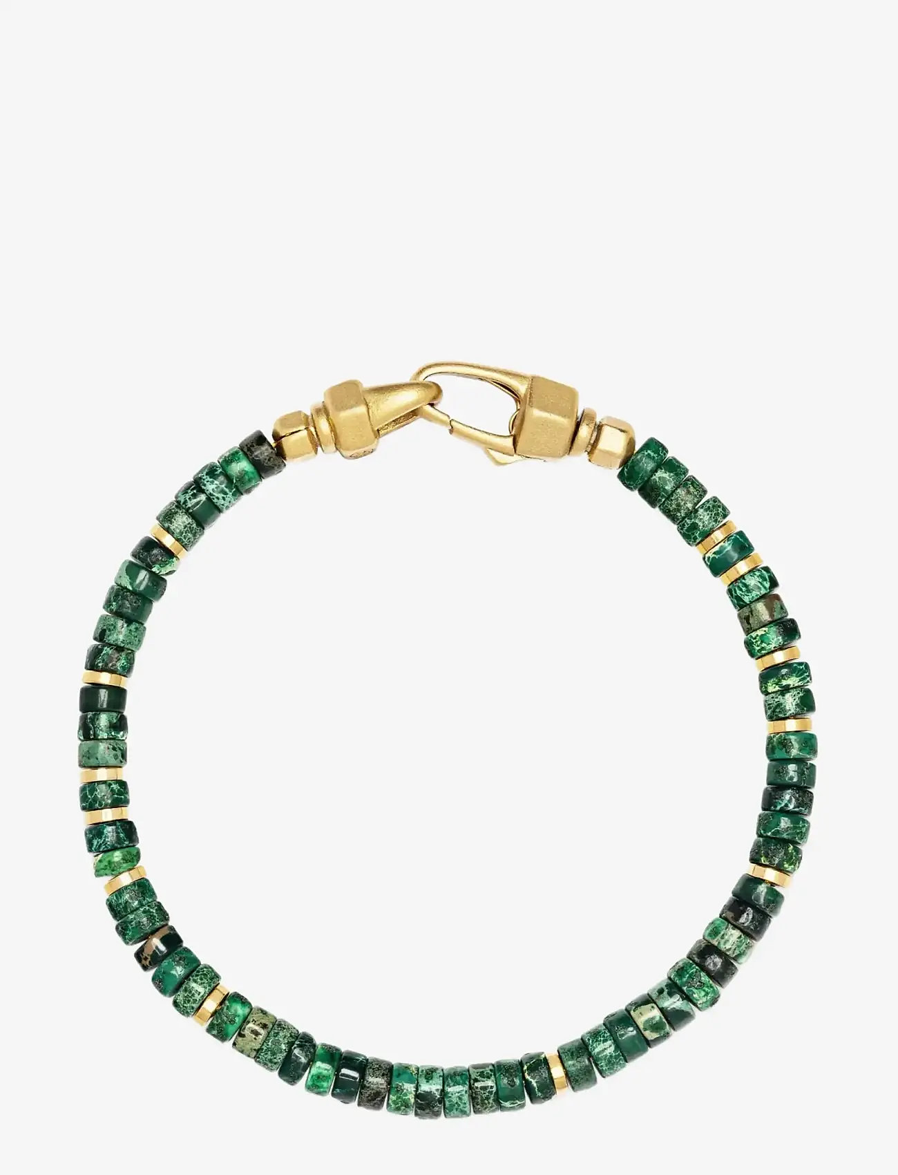 Nialaya - Dark Green Malachite Heishi Bracelet - käevõrud - green - 1