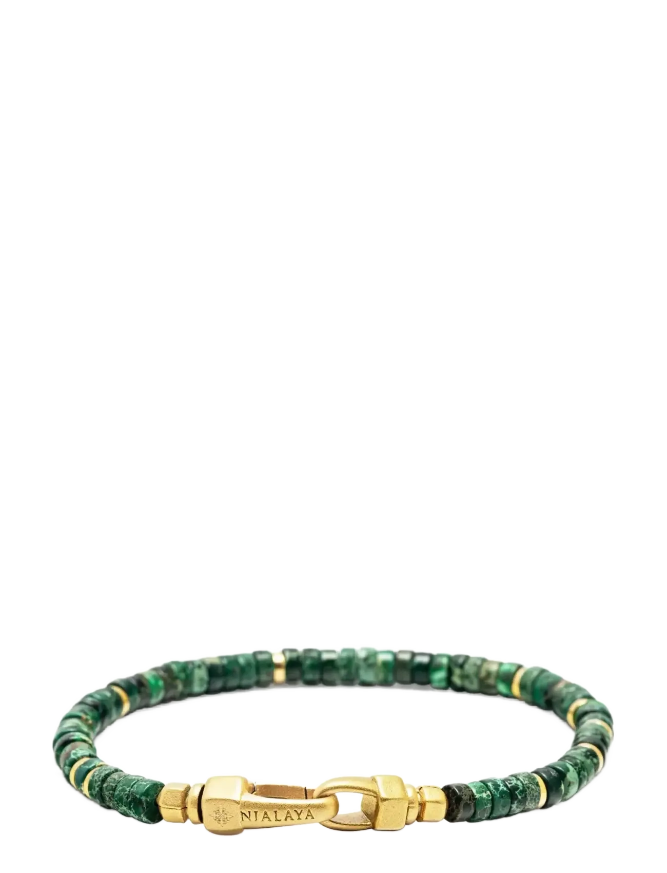 Nialaya - Dark Green Malachite Heishi Bracelet - armbanden - green - 2