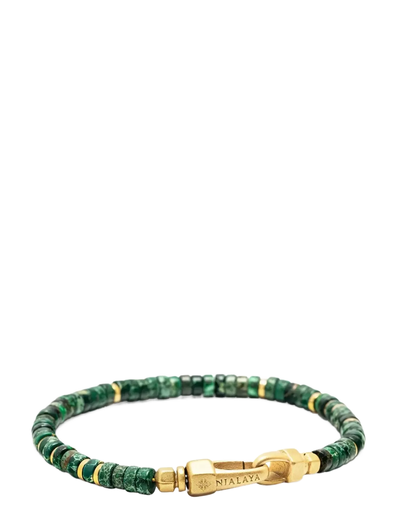 Nialaya - Dark Green Malachite Heishi Bracelet - armbanden - green - 3