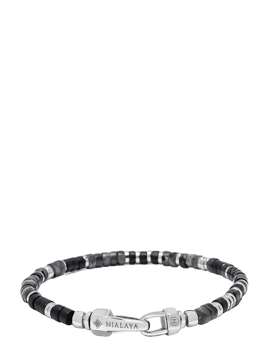 Nialaya - Midnight Onyx Heishi Bracelet - armbånd - black - 2