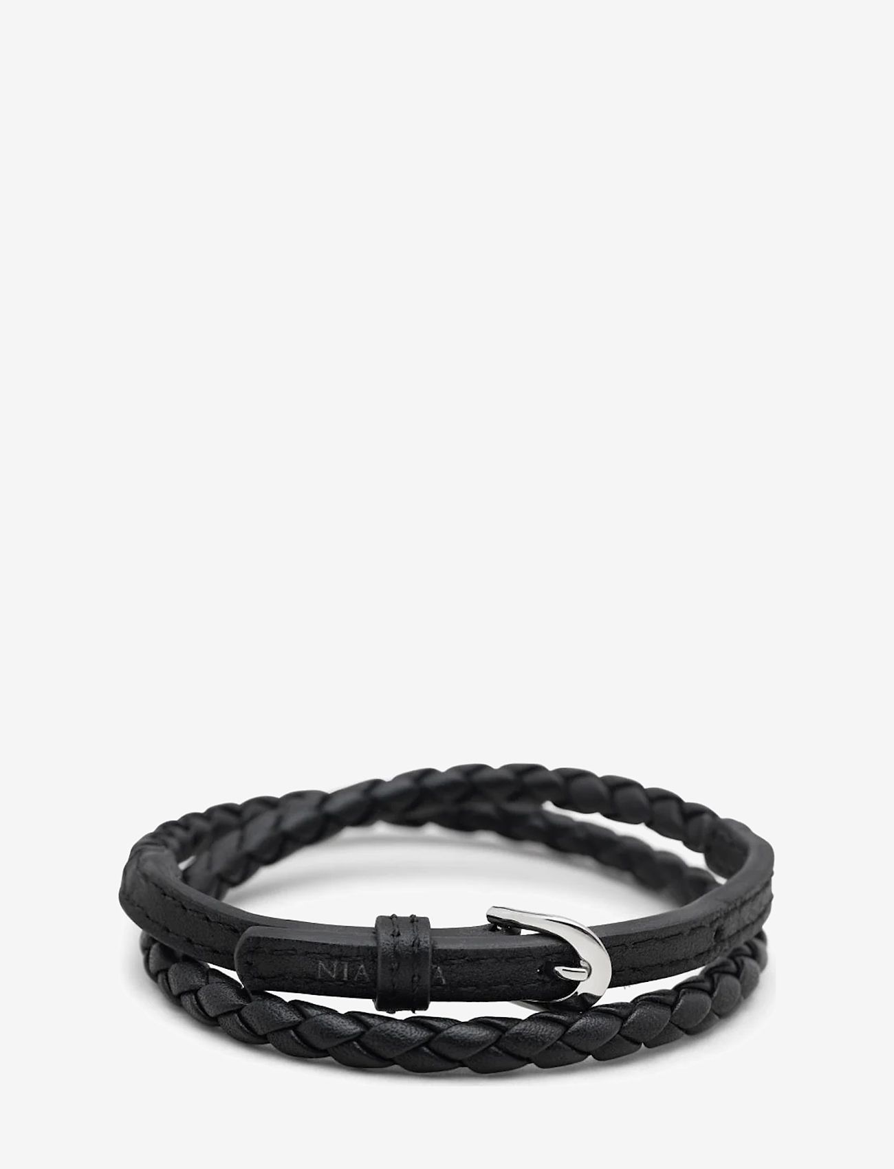 Nialaya Men's Black Wrap Around Leather Bracelet With Buckle Closure –  armbänder –