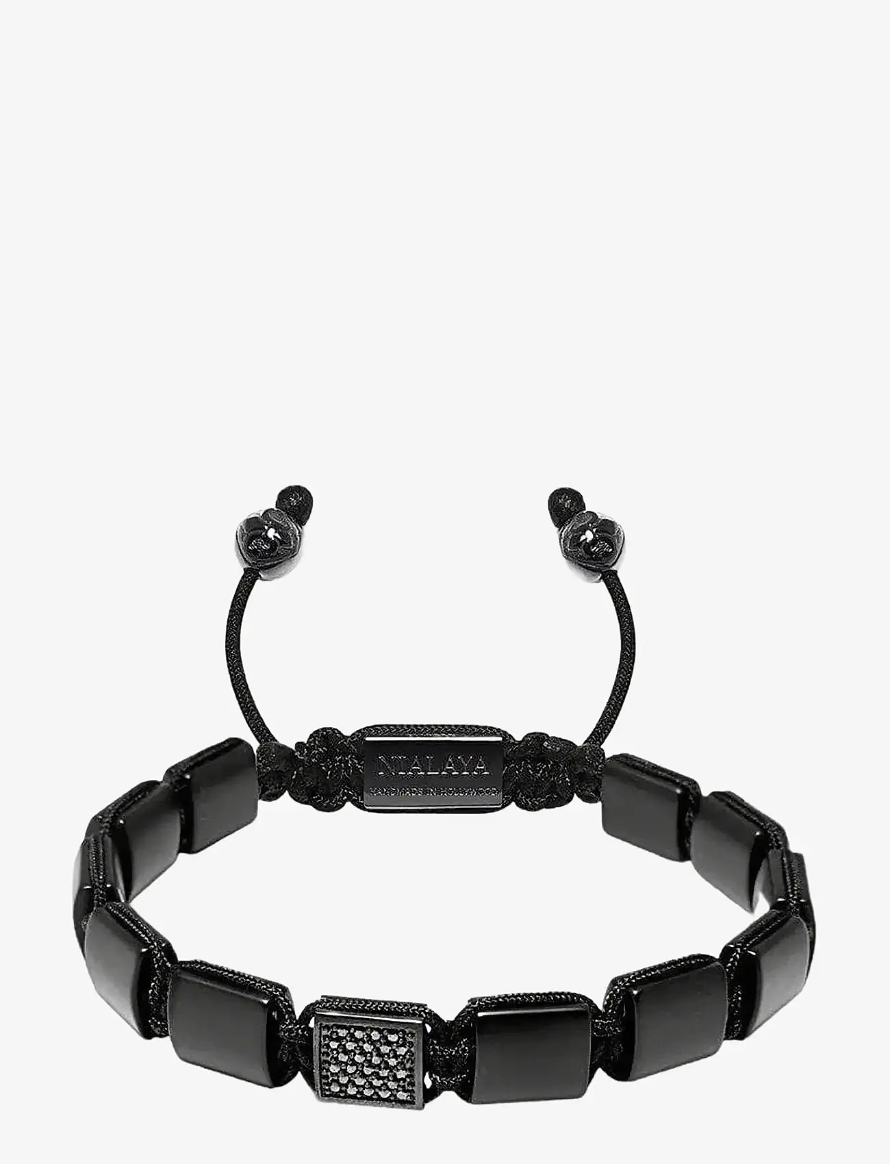 Nialaya - The CZ Flatbead Collection - Matte Onyx - rokassprādzes - black - 1