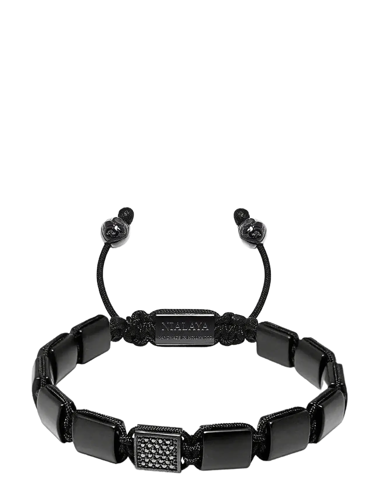 Nialaya The CZ Flatbead Collection - Matte Onyx - Smykker - BLACK / black
