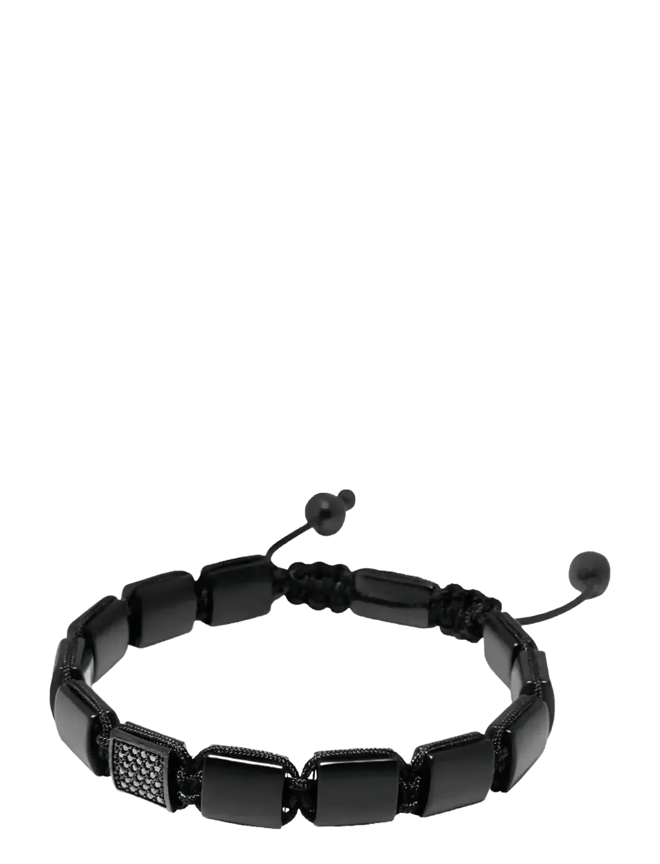 Nialaya - The CZ Flatbead Collection - Matte Onyx - armbänder - black - 2