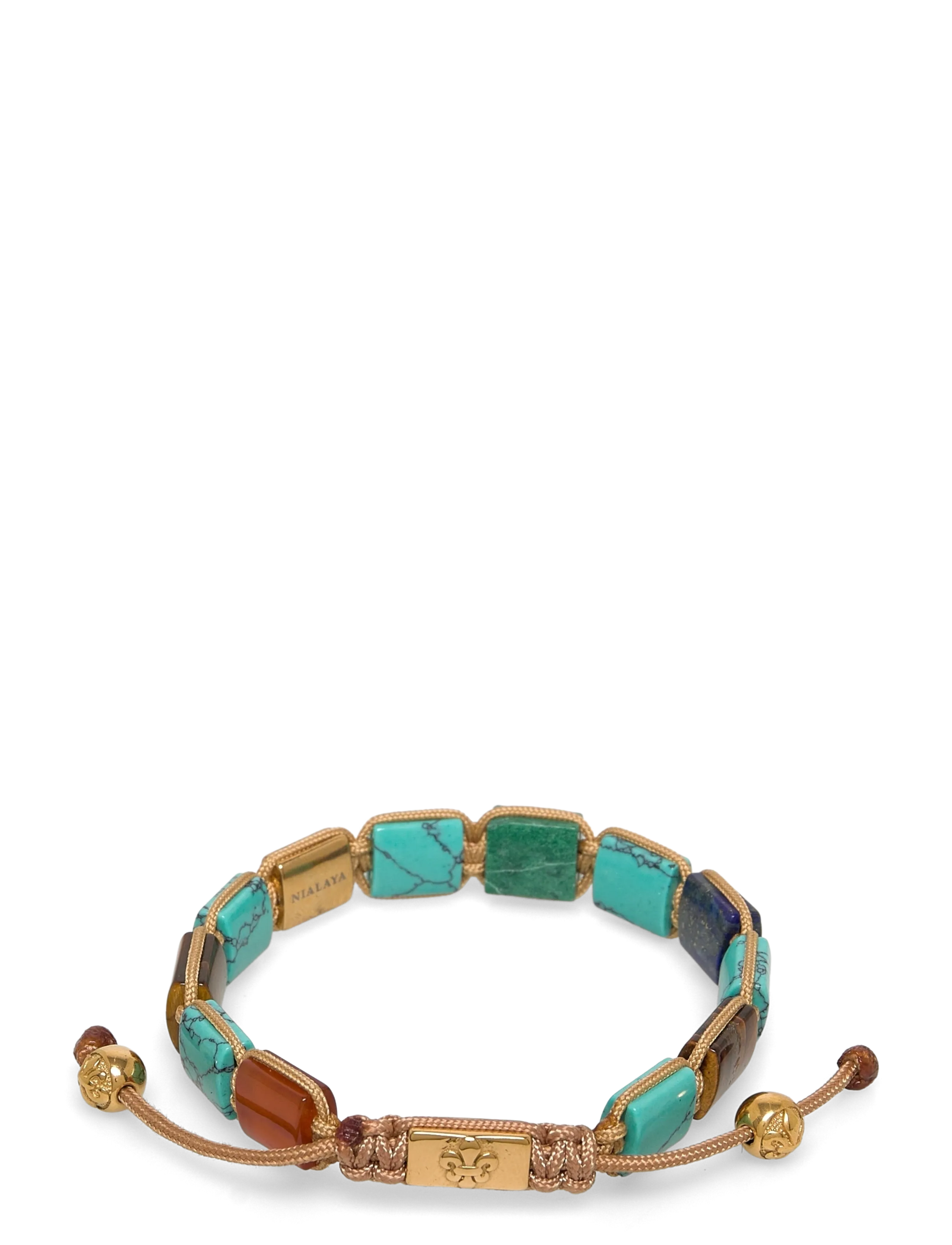 Nialaya The Dorje Flatbead Collection - Turquoise, Blue Lapis, Red Jade, Brown Tiger Eye and Green Jade - Aksessuaarid - MULTI / blue