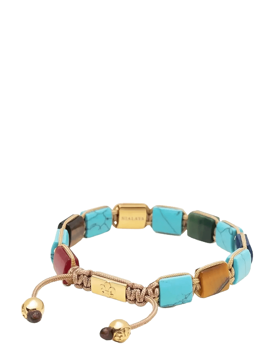 Nialaya - The Dorje Flatbead Collection - Turquoise, Blue Lapis, Red Jade, Brown Tiger Eye and Green Jade - käevõrud - multi - 2