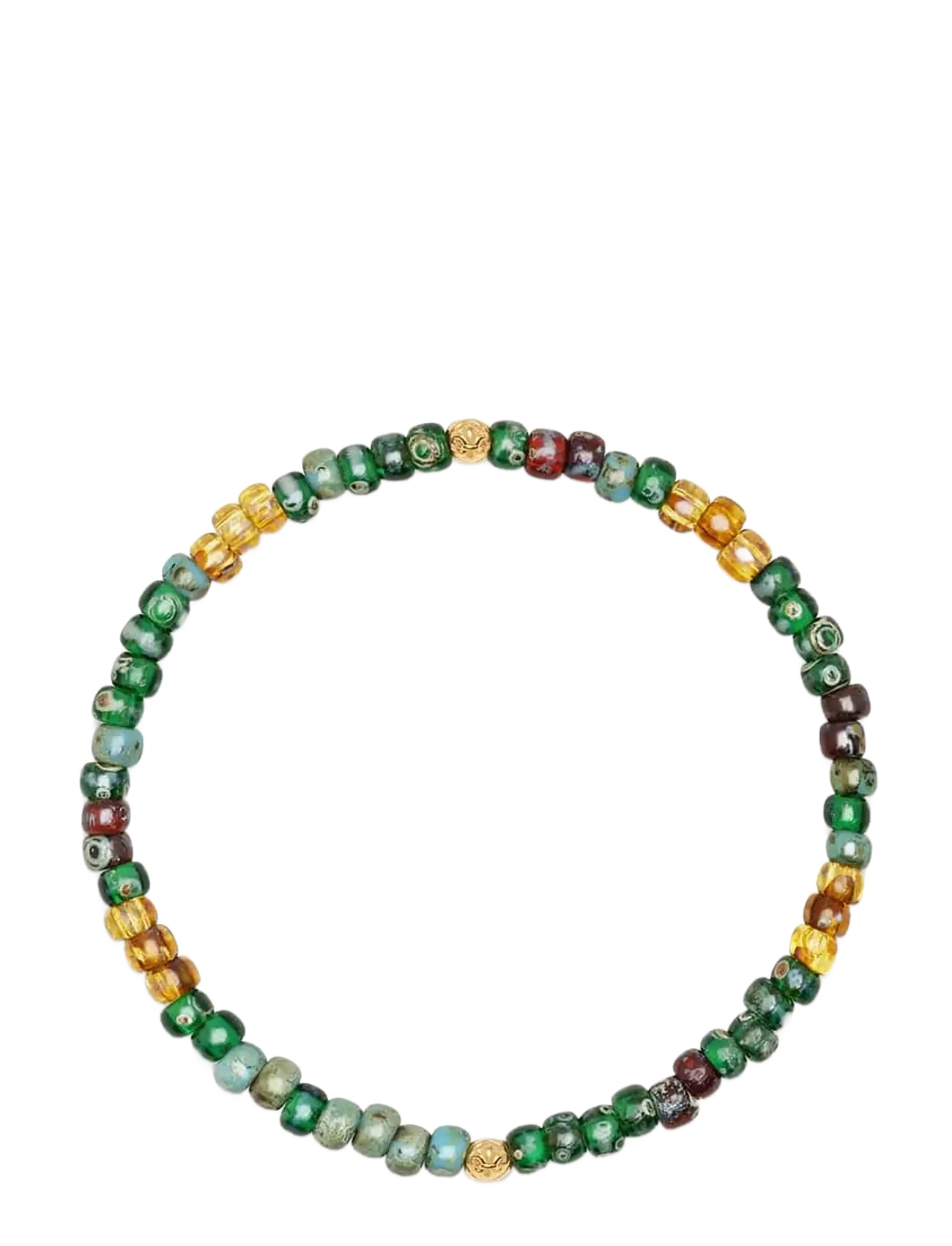 Nialaya Wristband with Green Miyuki Beads - Armband - GREEN / multi