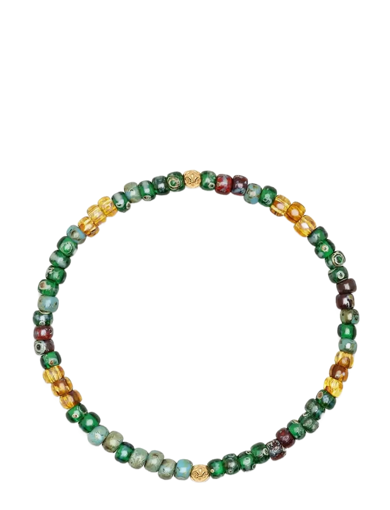 Nialaya Wristband with Green Miyuki Beads - Smykker - GREEN / multi