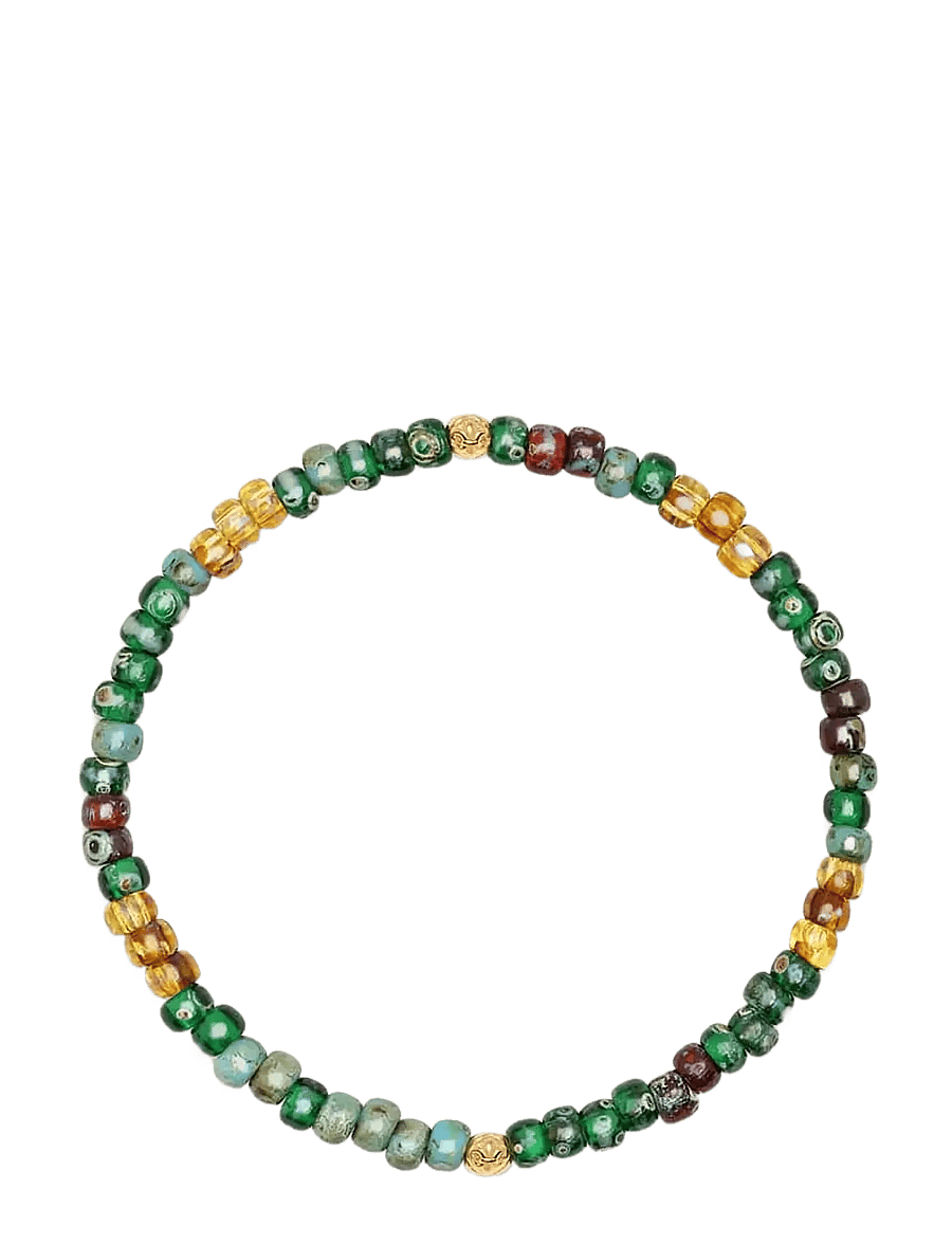 Nialaya - Wristband with Green Miyuki Beads - armband - green - 1