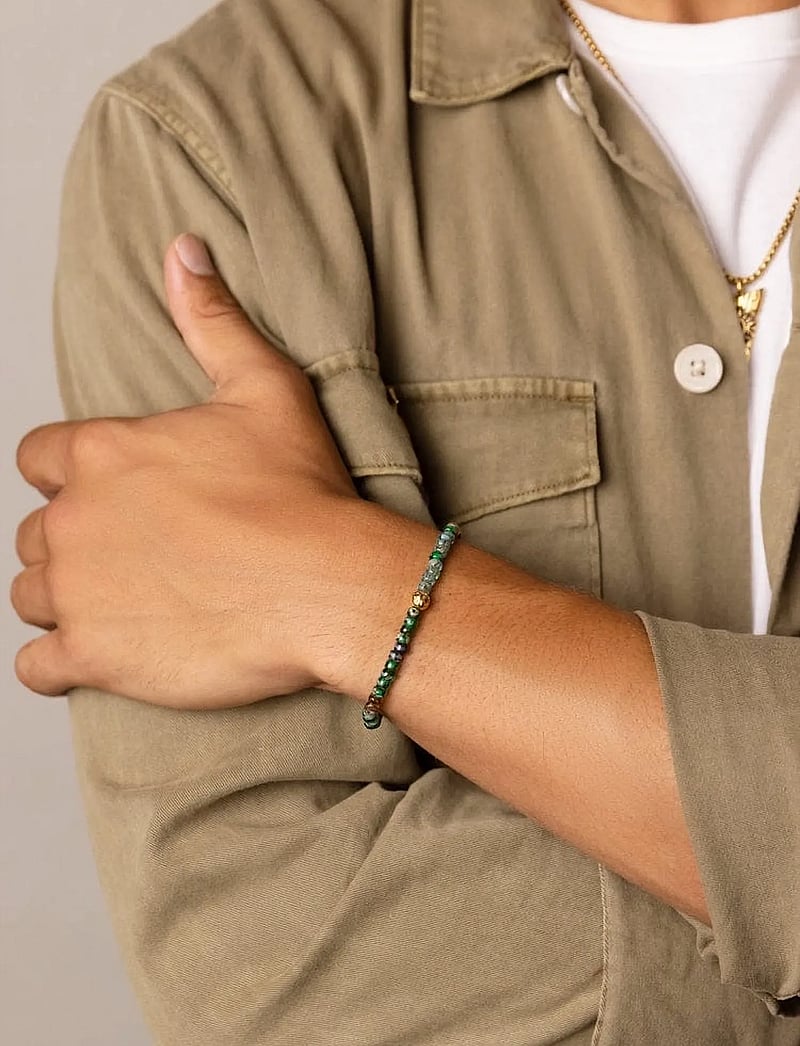 Nialaya - Wristband with Green Miyuki Beads - armbänder - green - 3