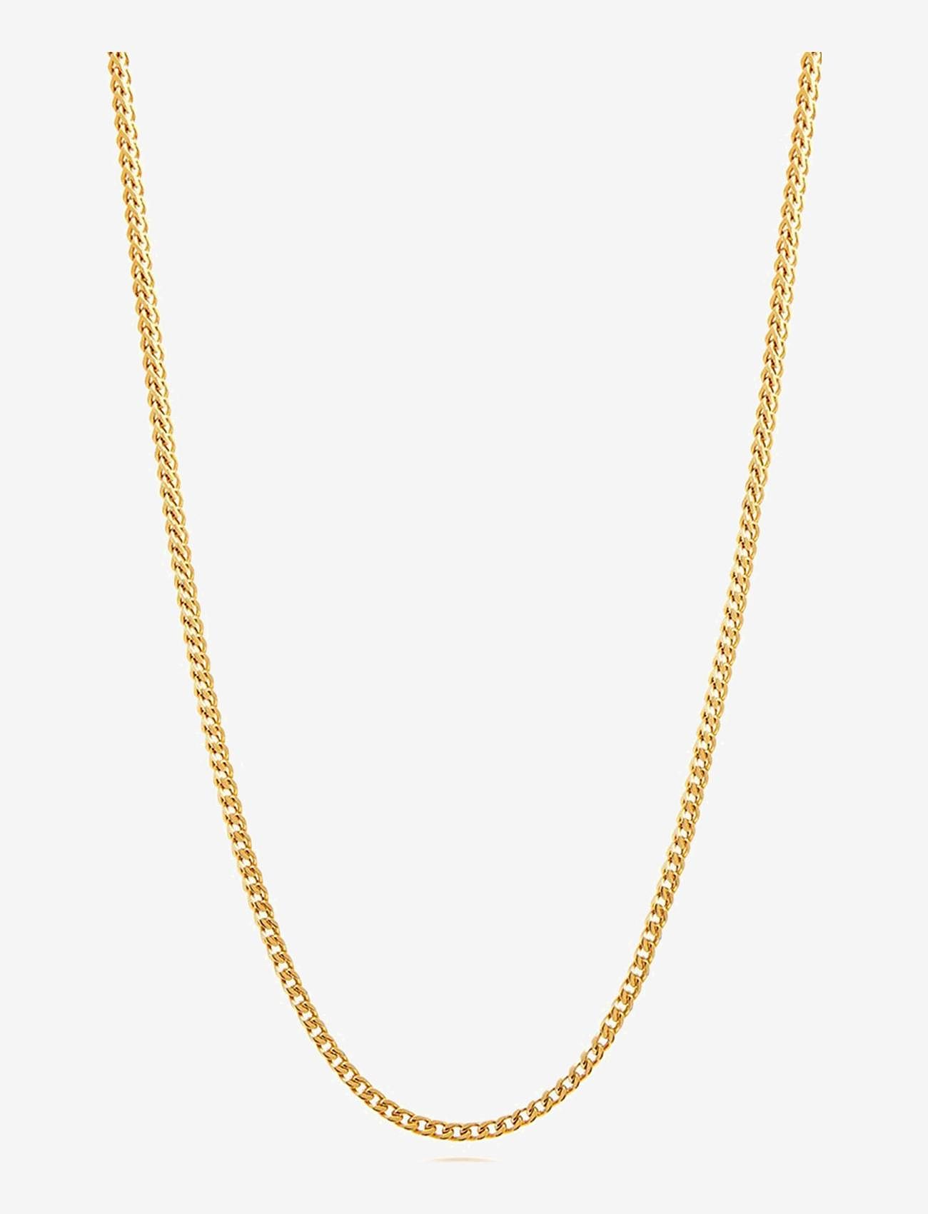 Nialaya - Men's Squared Gold Chain - halsketten - gold - 1