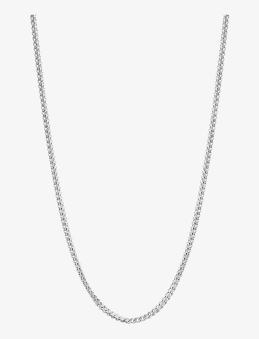 Nialaya - Men's Squared Silver Chain - halsketten - silver - 1