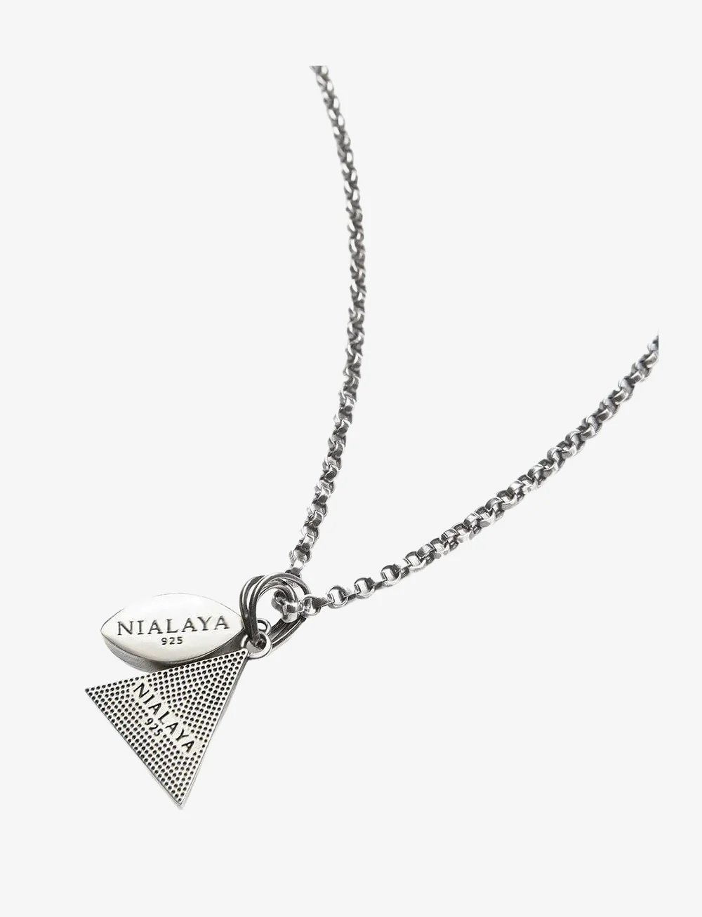 Nialaya - Men's Silver Necklace with Turquoise Evil Eye and Eye of Ra Pendant - halsketten - silver
turquoise - 2