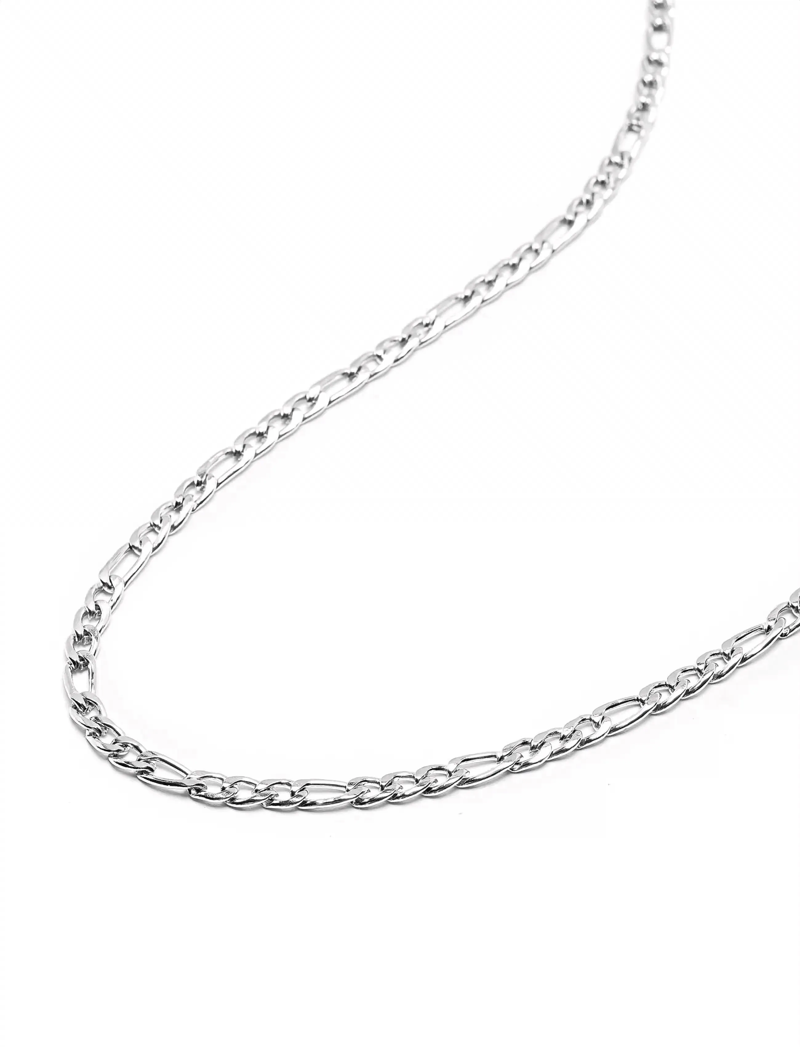 Nialaya - Men's Silver Figaro Chain in 3mm - korut - silver - 4