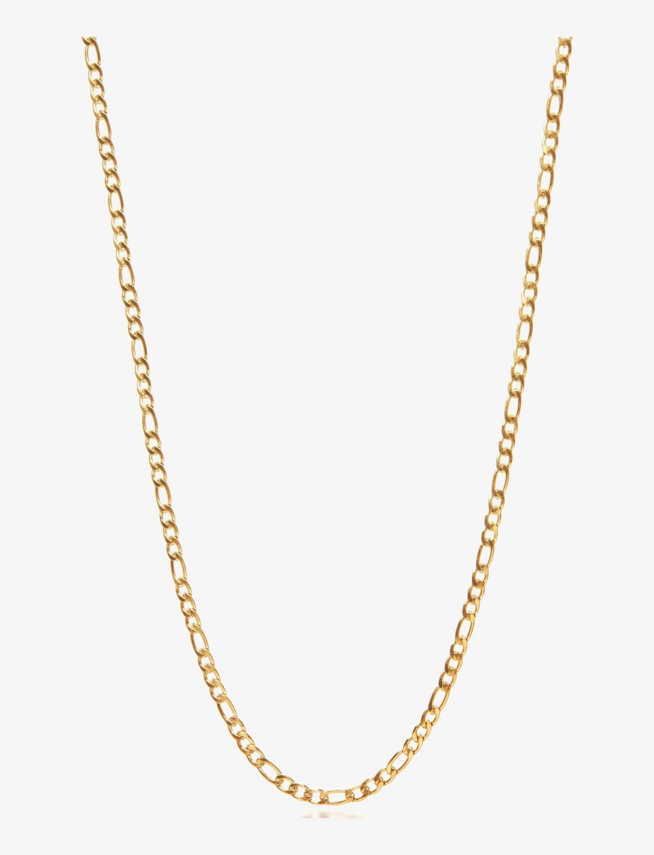 Nialaya Men's Gold Figaro Chain in 3mm - Vėriniai - GOLD / gold