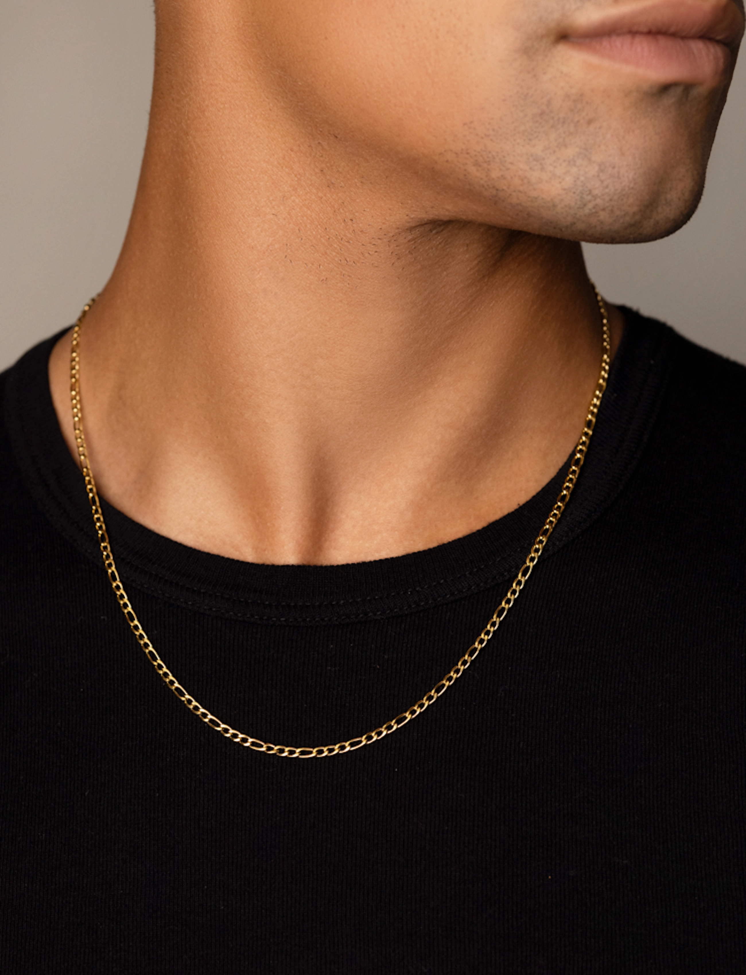 Nialaya Men's Gold Figaro Chain In 3Mm, Mænd, Figaro Kæde, Guld, Str: ONE SIZE 59 cm