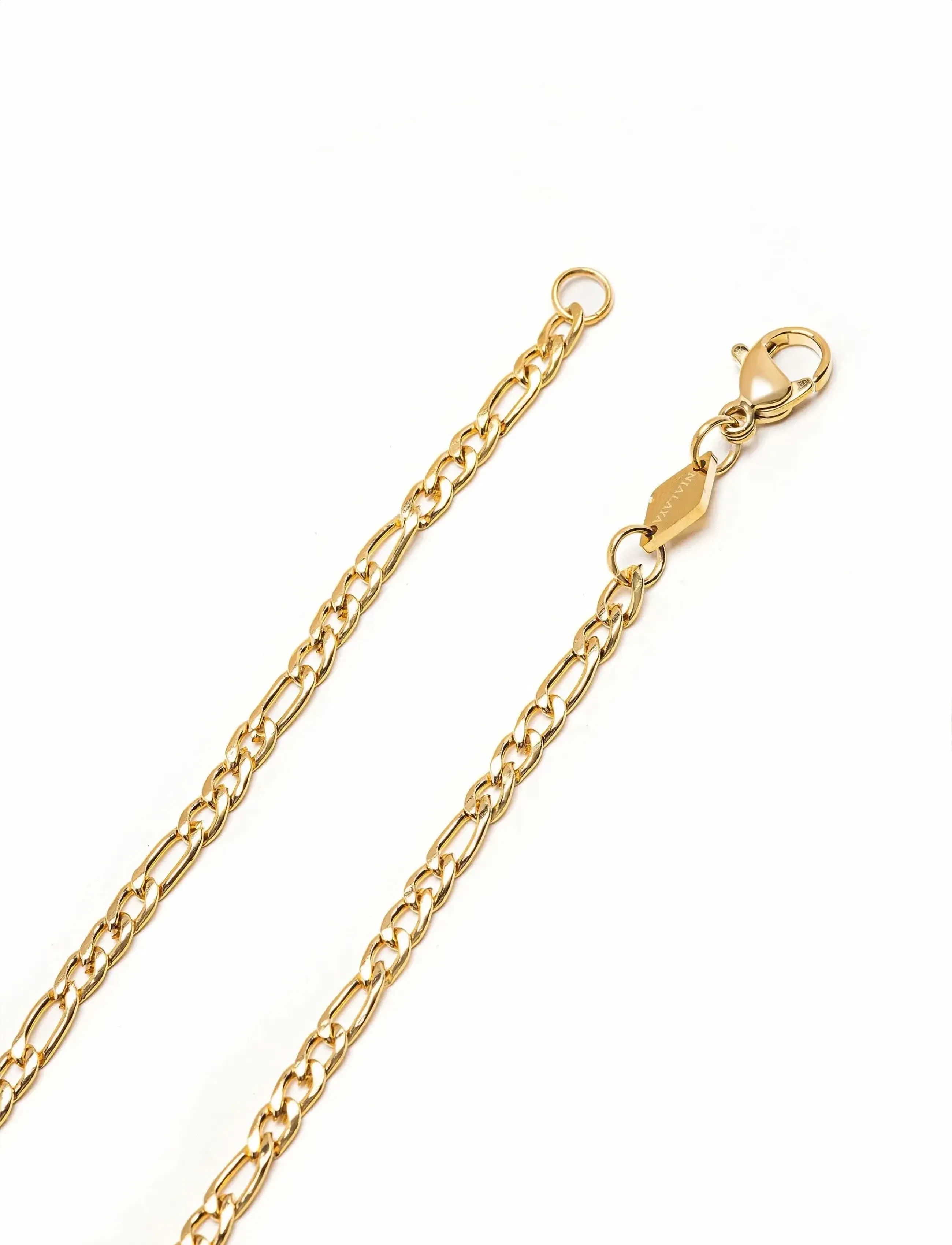 Nialaya - Men's Gold Figaro Chain in 3mm - halskæder - gold - 3