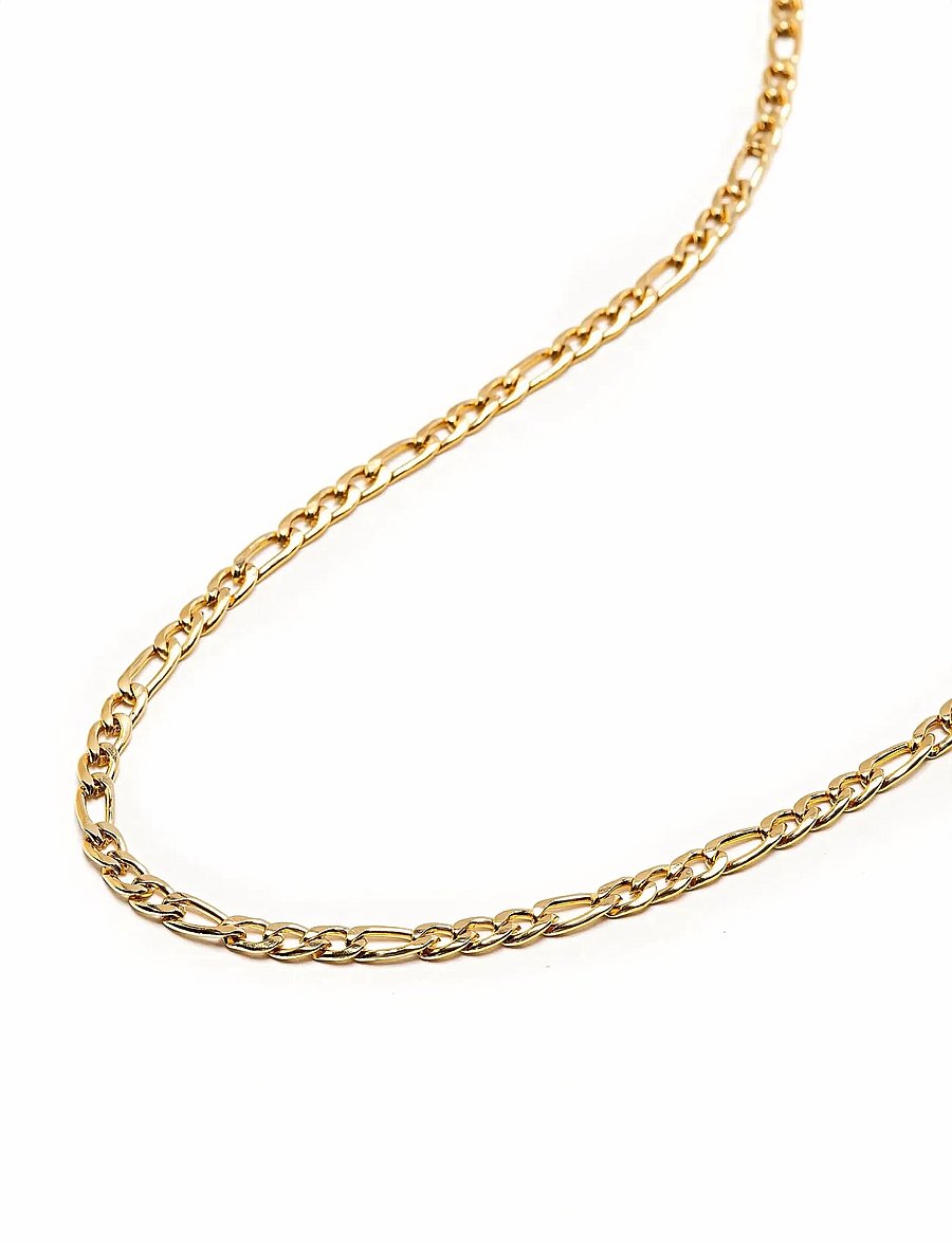 Nialaya - Men's Gold Figaro Chain in 3mm - colliers - gold - 4