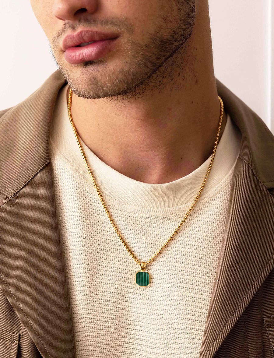 Nialaya - Necklace - necklaces - gold / green - 0