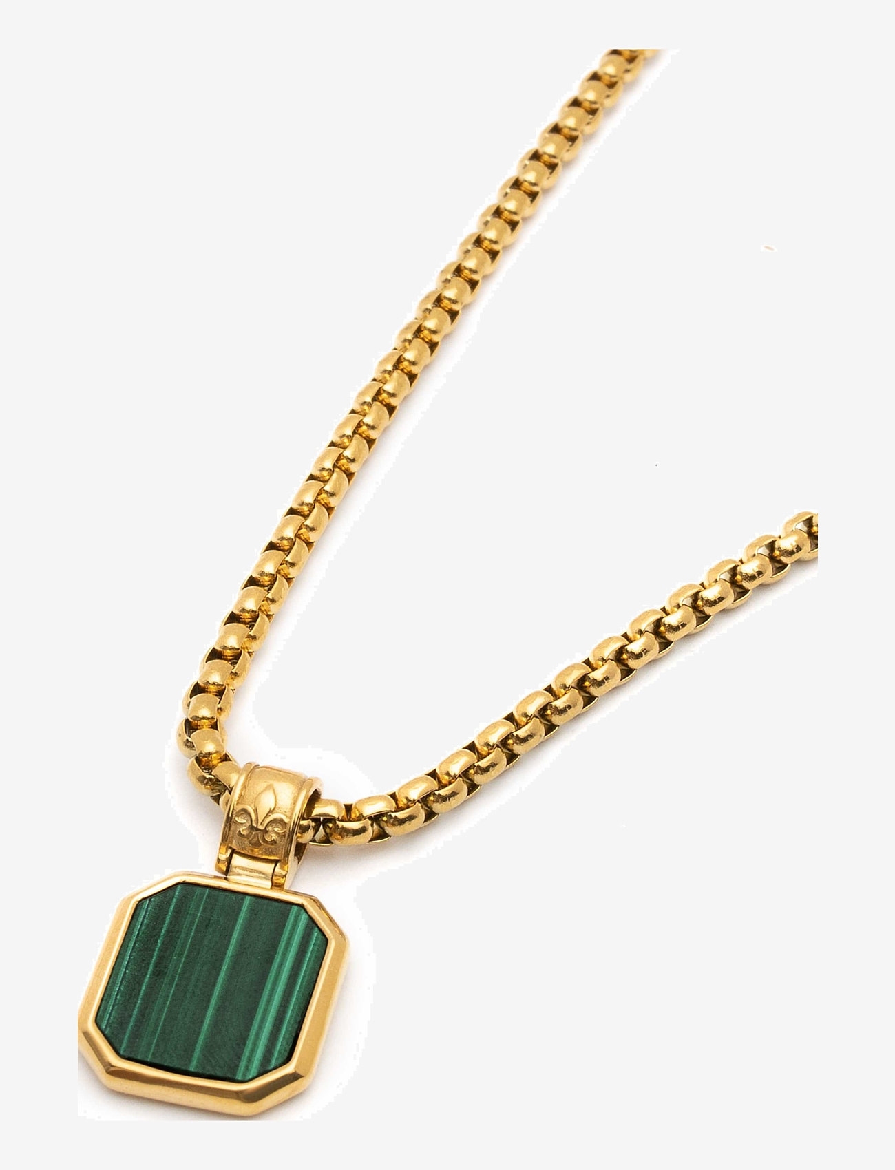 Nialaya - Necklace - hálsmen - gold / green - 2