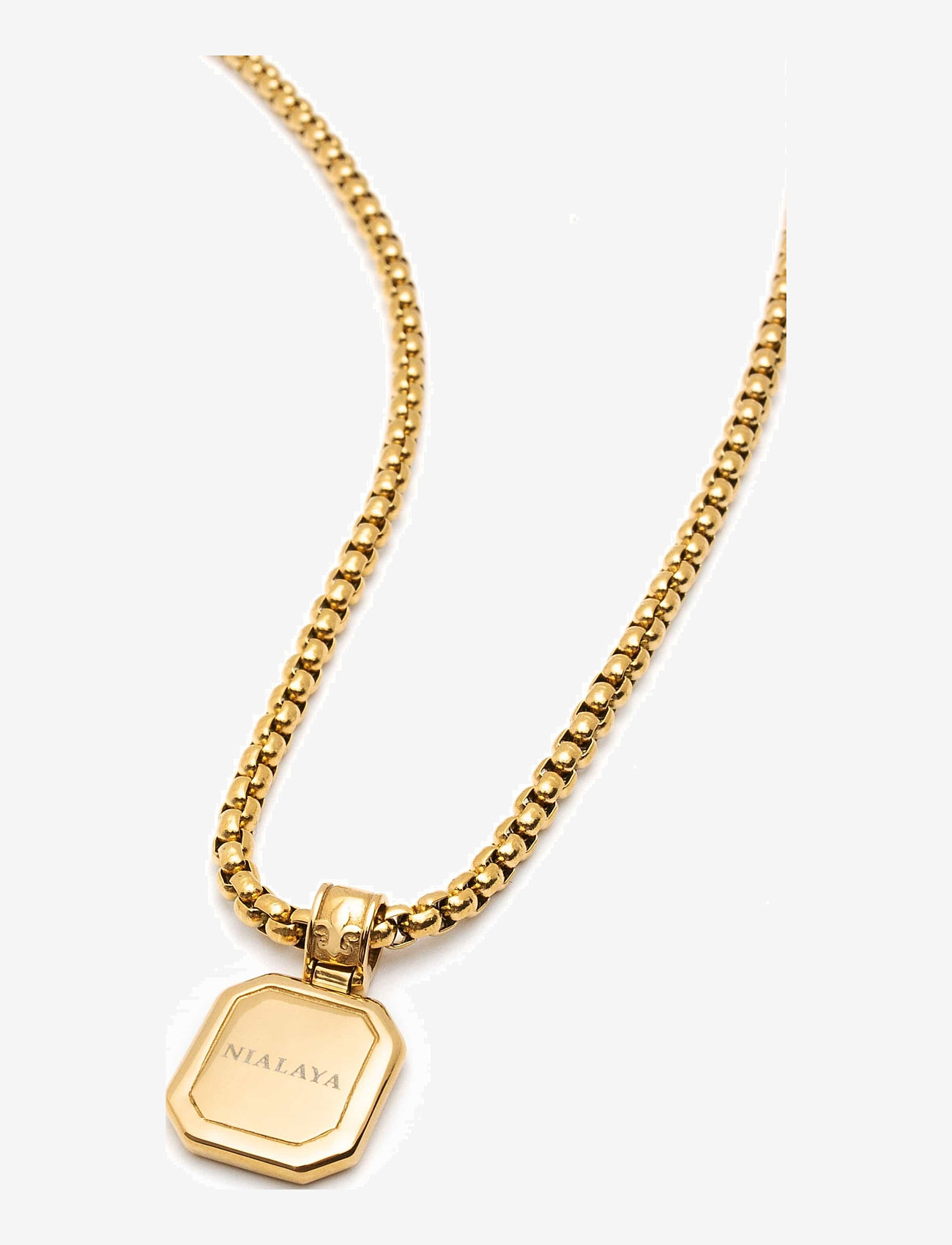 Nialaya - Necklace - hálsmen - gold / green - 3