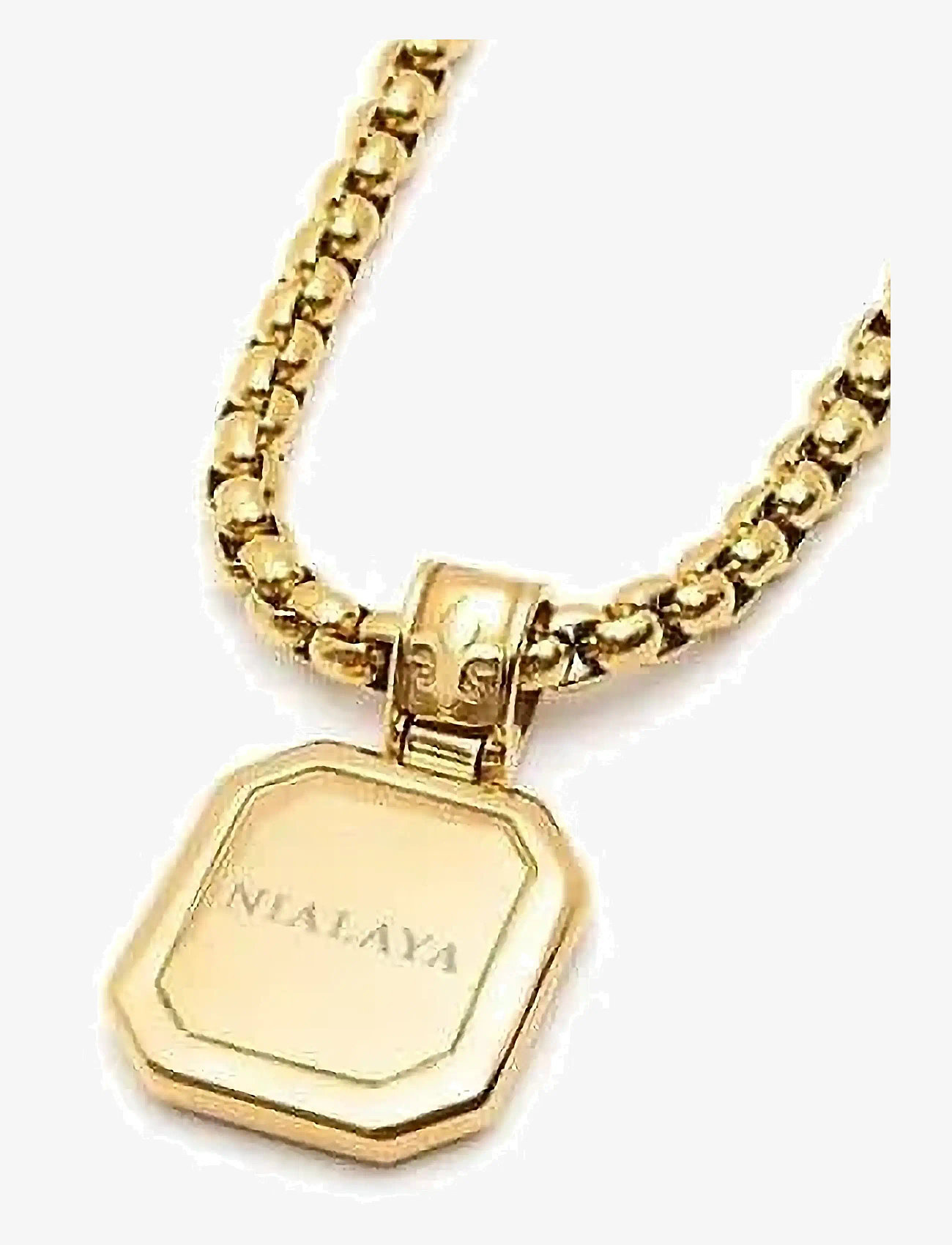 Nialaya - Gold Necklace with Square Onyx Pendant - kaulakorut - gold
black - 3
